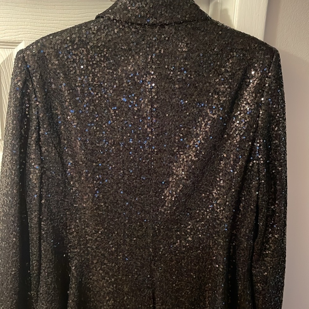 Sequin Open Front Shawl-Collar - image 7